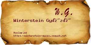 Winterstein Győző névjegykártya